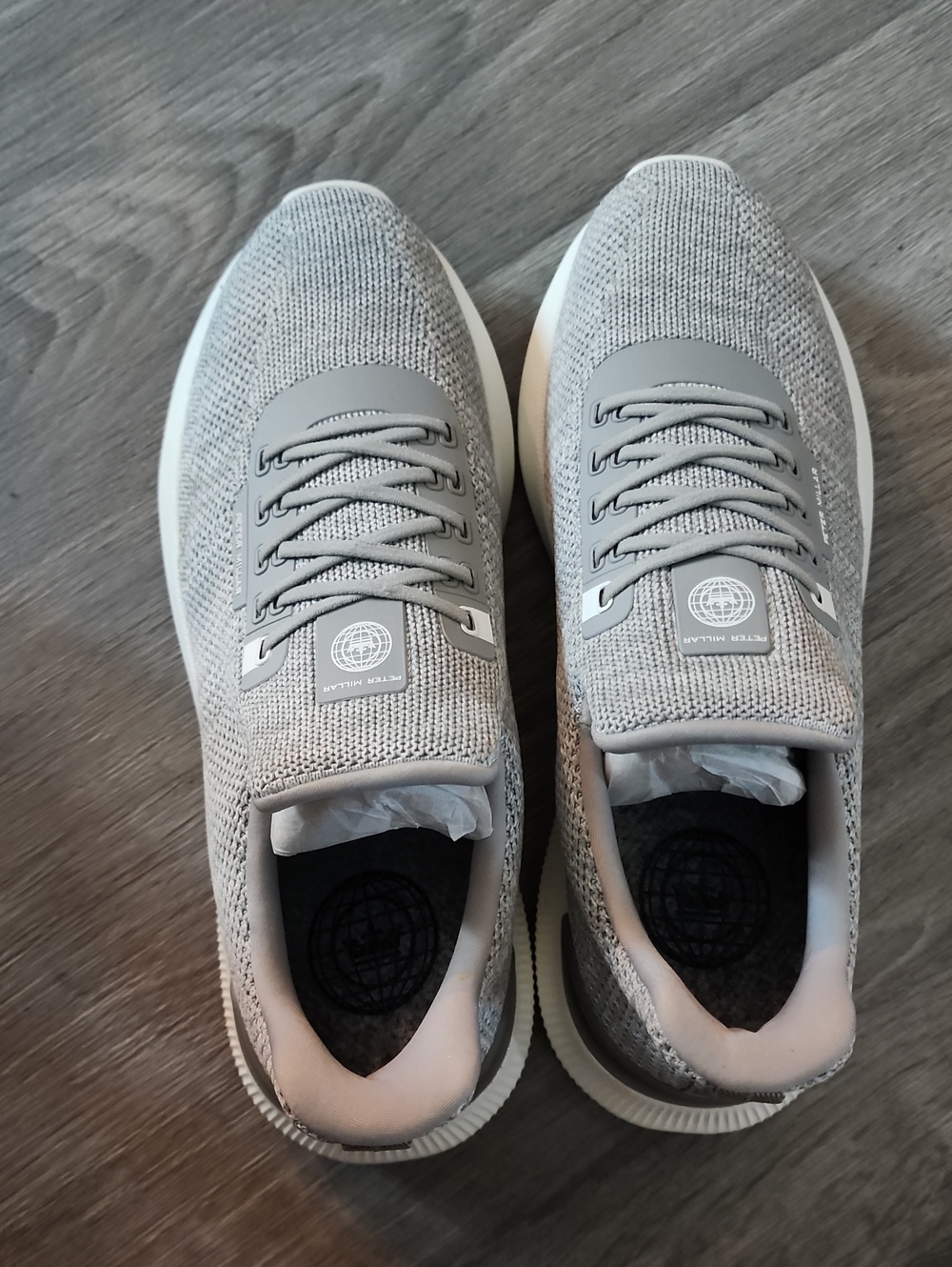 Peter Millar Hyperlight Apollo Gray Knit Slip On Sneakers Mens Size US 8.5 - Picture 12 of 13